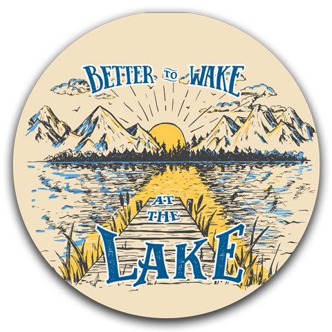 "Better to Wake at the Lake" Car Coaster by CJ Bella Co