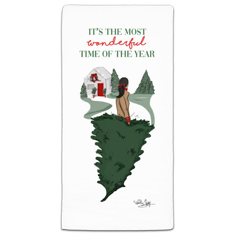 "It's the Most Wonderful Time of the Year" Flour Sack Towel by Heather Stillufsen