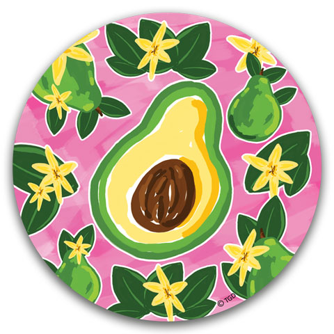 "Avocado" Car Coaster by Tracey Gurley