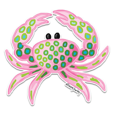 "Pink Crab" Vinyl Decal by Tracey Gurley