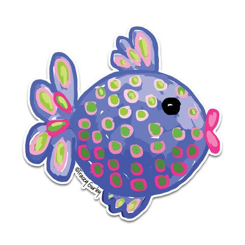 "Blue Tropical Fish" Vinyl Decal by Tracey Gurley