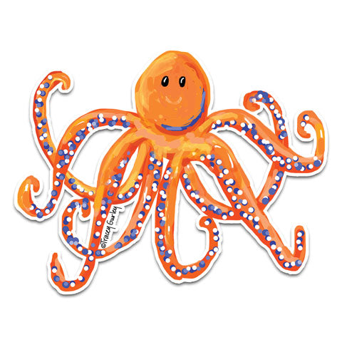 "Orange Octopus" Vinyl Decal by Tracey Gurley