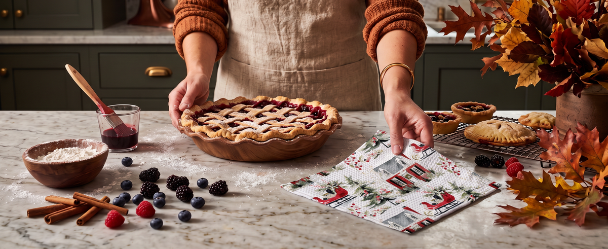 Waffle Weave Washcloths  - Holiday