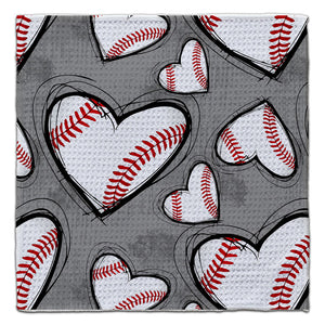 Baseball Hearts Eco-Friendly Washcloth