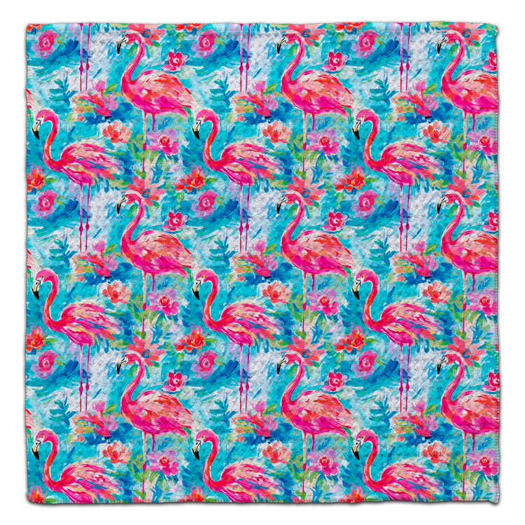 All Over Print Flamingo's Eco-Friendly Washcloth - CJ Bella Co.