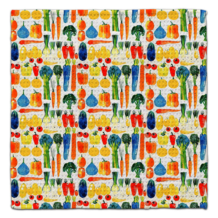 Veggie Parade Waffle Weave Washcloth - CJ Bella Co.