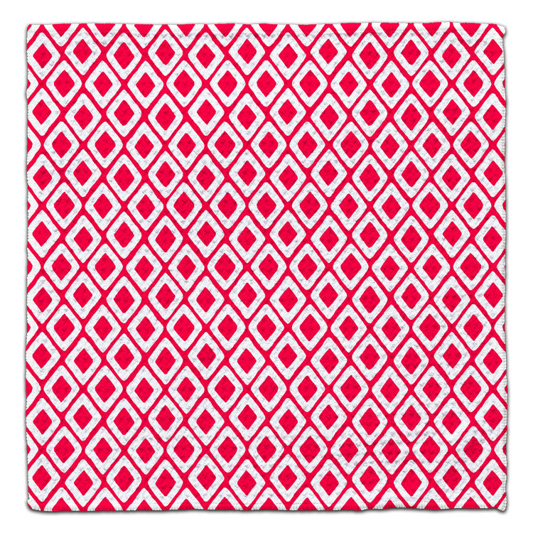 Red Geo Double Diamonds Eco-Friendly Washcloth