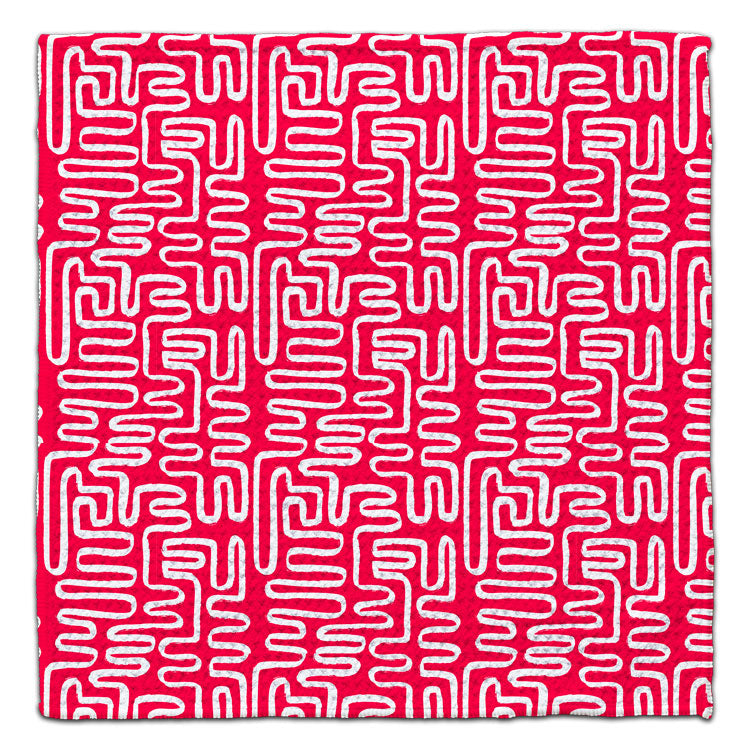 Red Geo Pipes Eco-Friendly Washcloth
