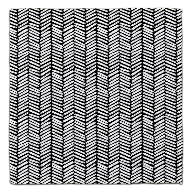 Black & White Herringbone Eco-Friendly Washcloth - CJ Bella Co.