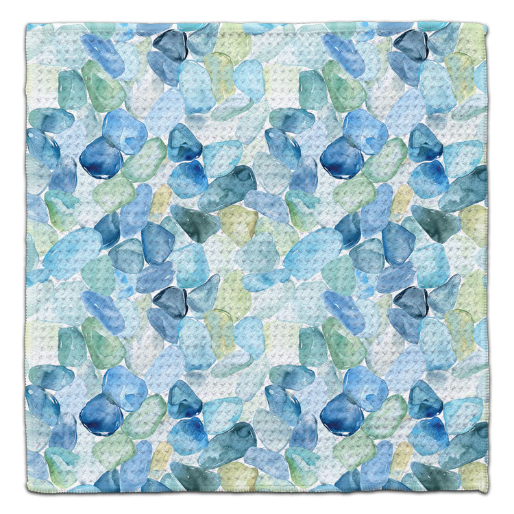 Sea Glass Blues Eco-Friendly Washcloth - CJ Bella Co.