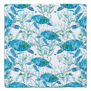 Turtle Blue/Green w/Seaweed Eco-Friendly Washcloth