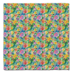 Flowers Swirl Green Eco-Friendly Washcloth