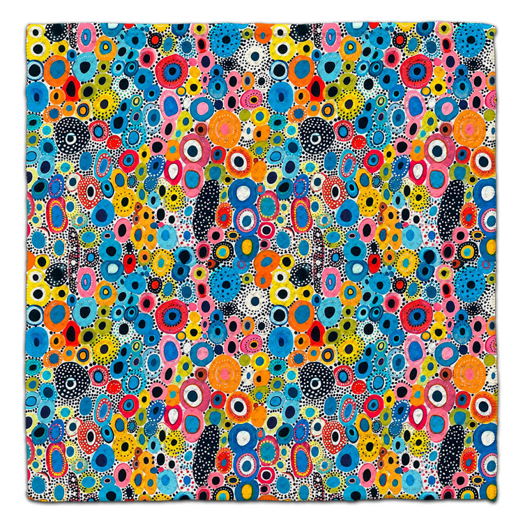 Abstract Black w/Color Circles Eco-Friendly Washcloth - CJ Bella Co.