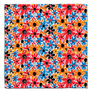 Flowers Black, Red, & Blue Eco-Friendly Washcloth