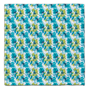 Blue/Green Fine Line Hibiscus Eco-Friendly Washcloth