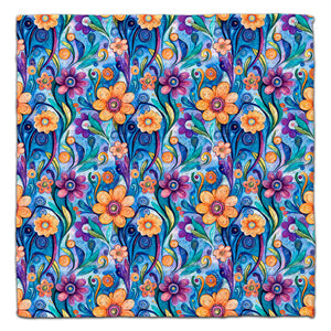 Flowers Flowy Orange/Pink Eco-Friendly Washcloth