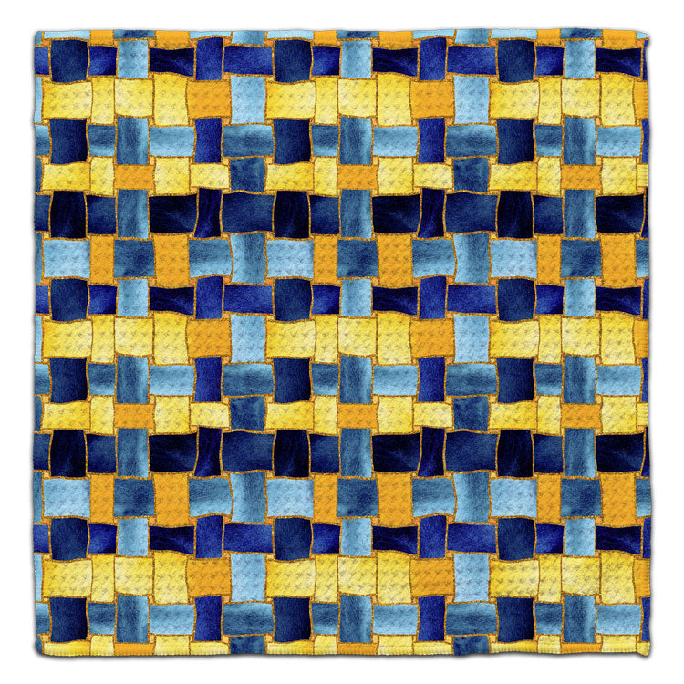 Weave Blue/Gold Eco-Friendly Washcloth