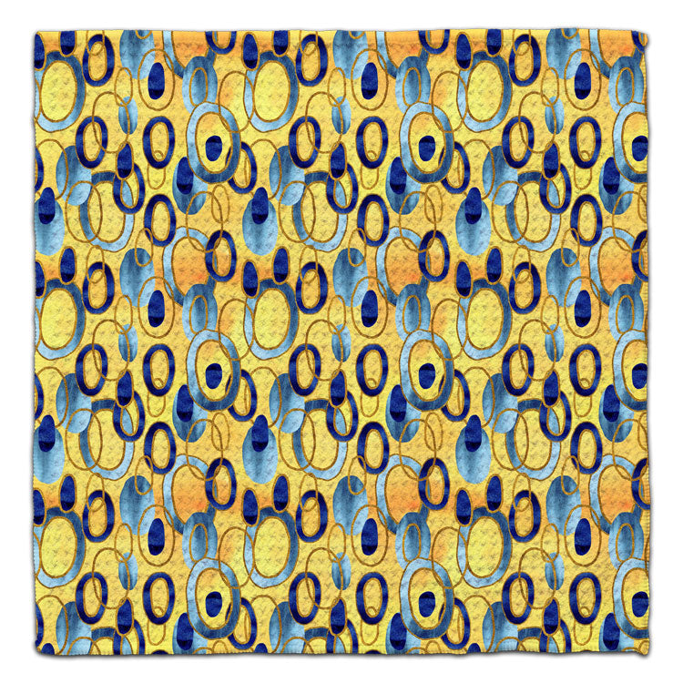 Ovals Blue/Gold Eco-Friendly Washcloth