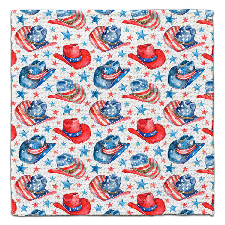 Red, White, Blue Cowboy Hats Eco-Friendly Washcloth