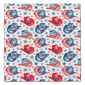 Red, White, Blue Cowboy Hats Eco-Friendly Washcloth