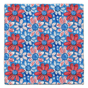 Red, White, Blue Flowers Eco-Friendly Washcloth - CJ Bella Co.