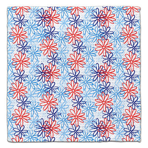 Red, White, Blue Flower Outlines Eco-Friendly Washcloth
