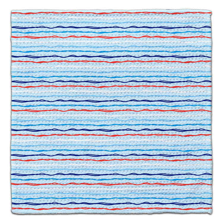 Red, White, Blue Horizontal Stripes Eco-Friendly Washcloth