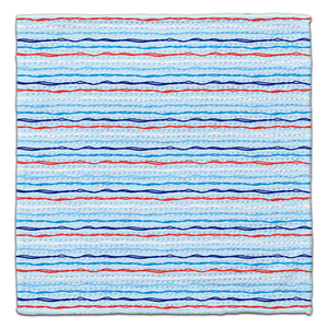 Red, White, Blue Horizontal Stripes Eco-Friendly Washcloth