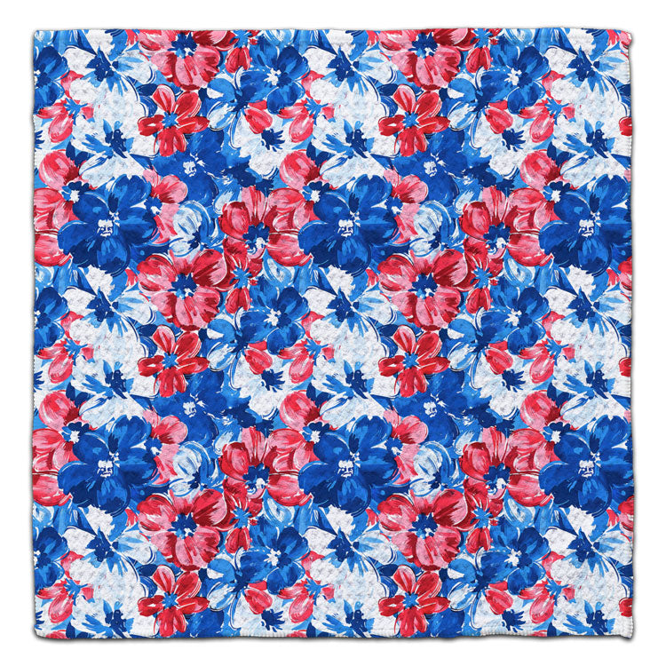 Red, White, Blue Magnolias Eco-Friendly Washcloth - CJ Bella Co.