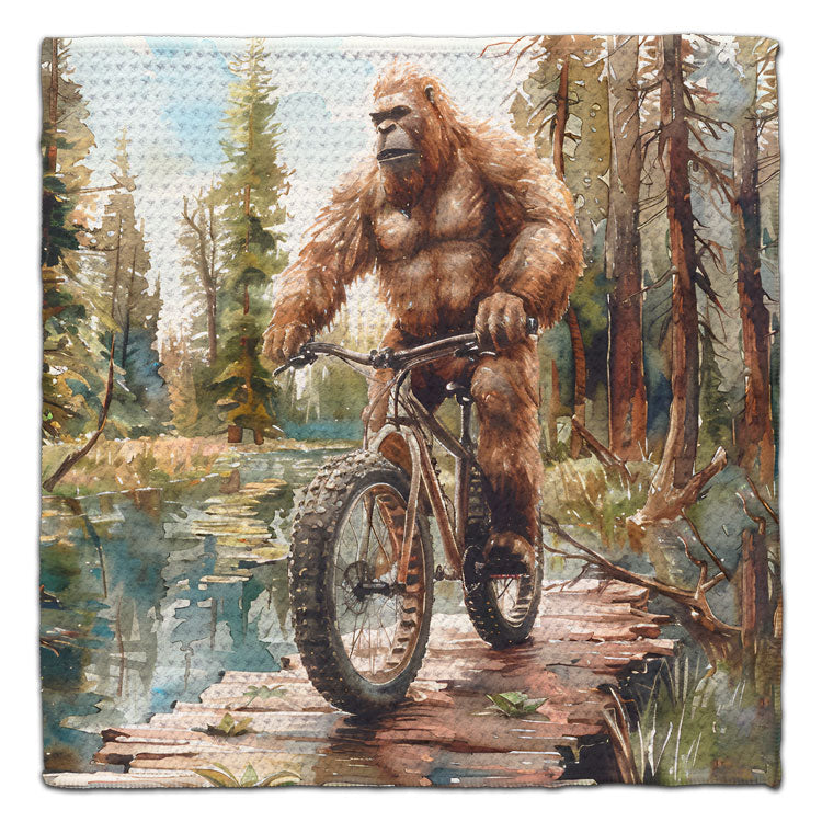 Bigfoot on a Bike Eco-Friendly Washcloth