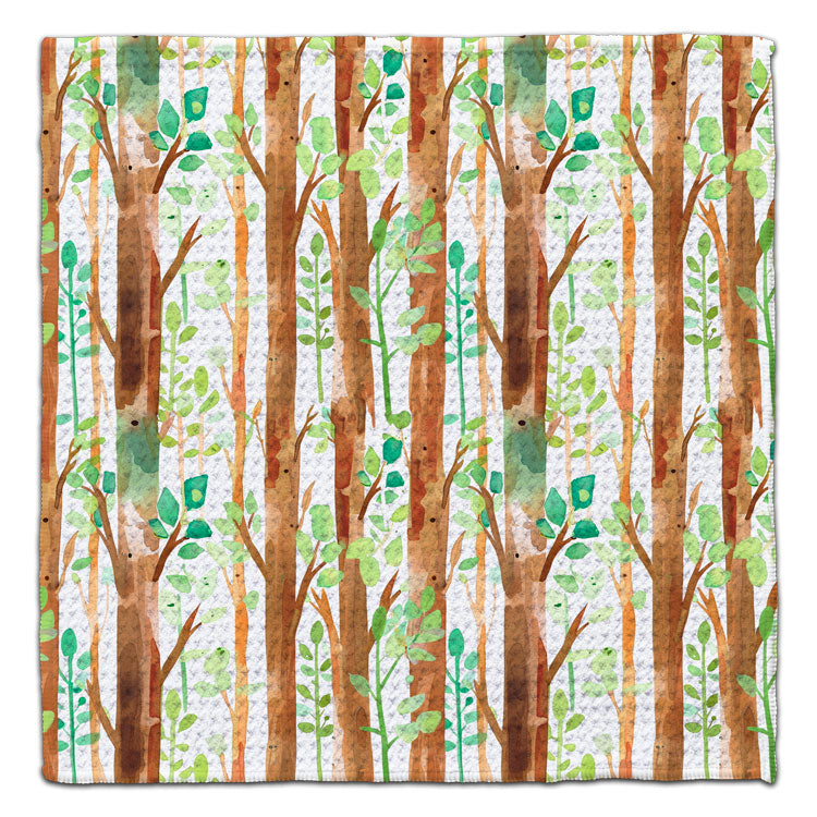 Forest Trees Lt. Brown Eco-Friendly Washcloth