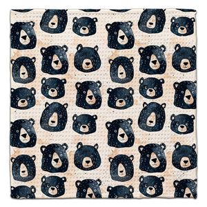 Black Bear Faces Eco-Friendly Washcloth - CJ Bella Co.