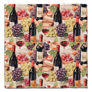 Wine Bottles and Grapes Eco-Friendly Washcloth