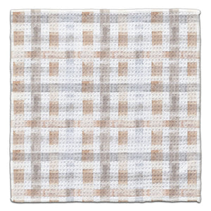 Beige Tartan Eco-Friendly Washcloth - CJ Bella Co.
