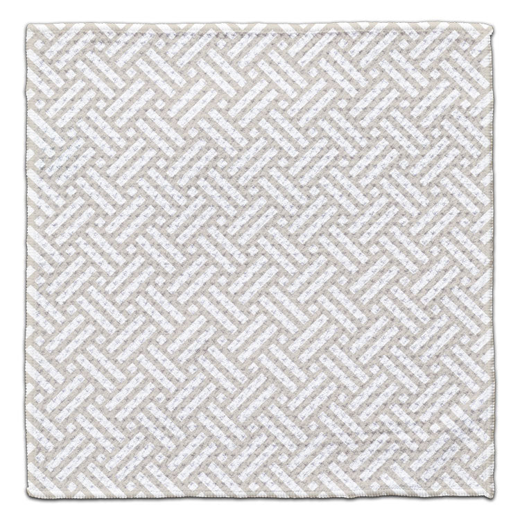 Beige Geo Double Line Weave Eco-Friendly Washcloth