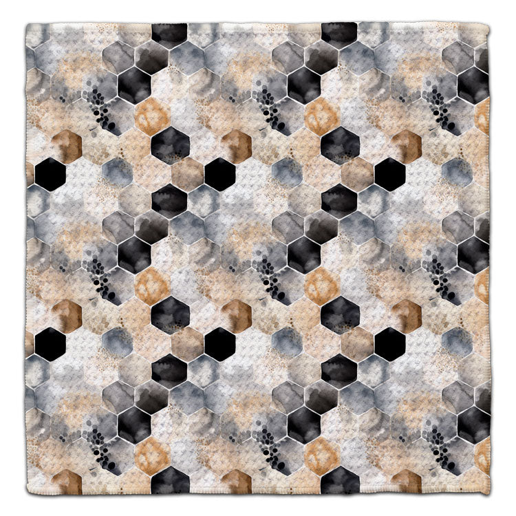 Beige & Black Hexagons Eco-Friendly Washcloth