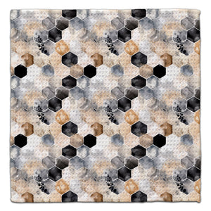 Beige & Black Hexagons Eco-Friendly Washcloth