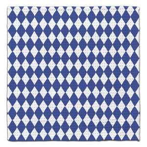 Blue Geo Diamond Checkerboard Eco-Friendly Washcloth