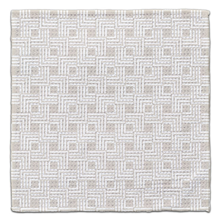 Beige Geo Squares Eco-Friendly Washcloth - CJ Bella Co.