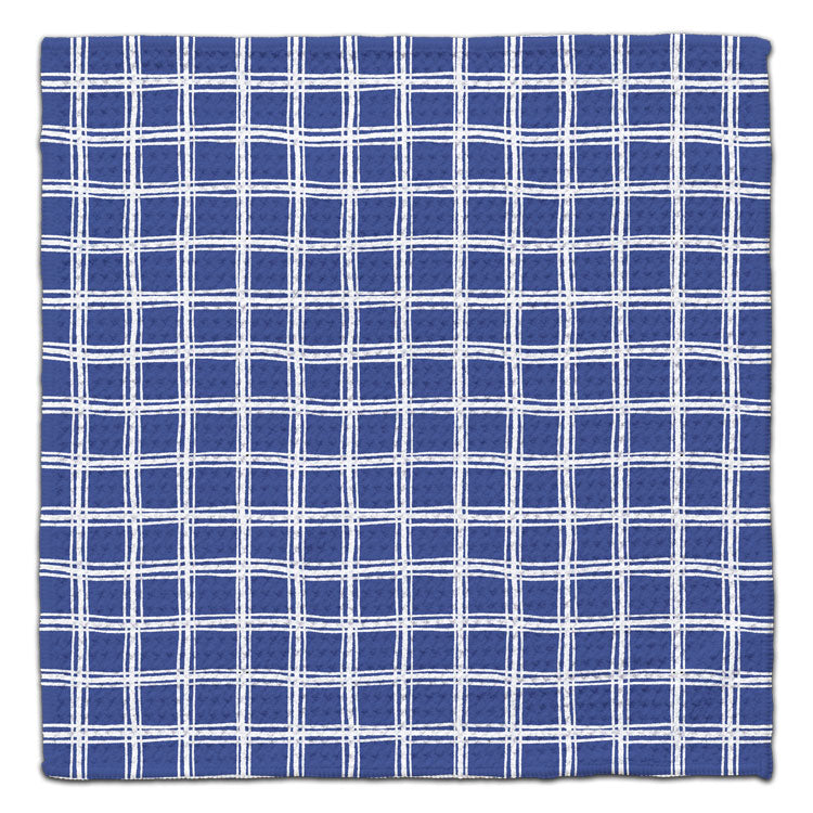 Blue Geo Plaid Eco-Friendly Washcloth