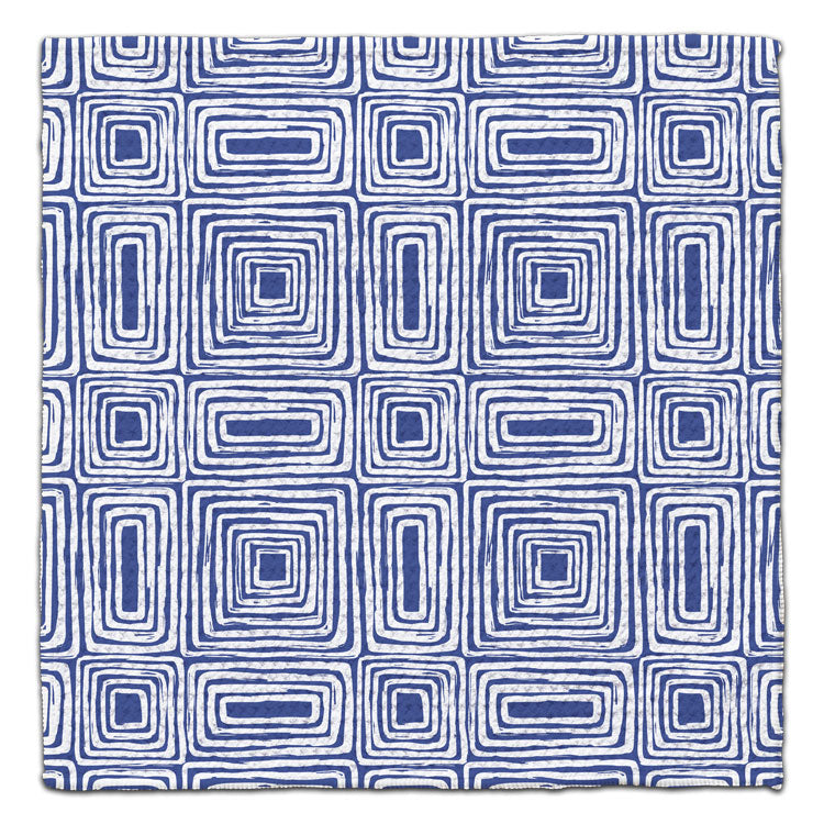 Blue Boho Rectangles Eco-Friendly Washcloth - CJ Bella Co.
