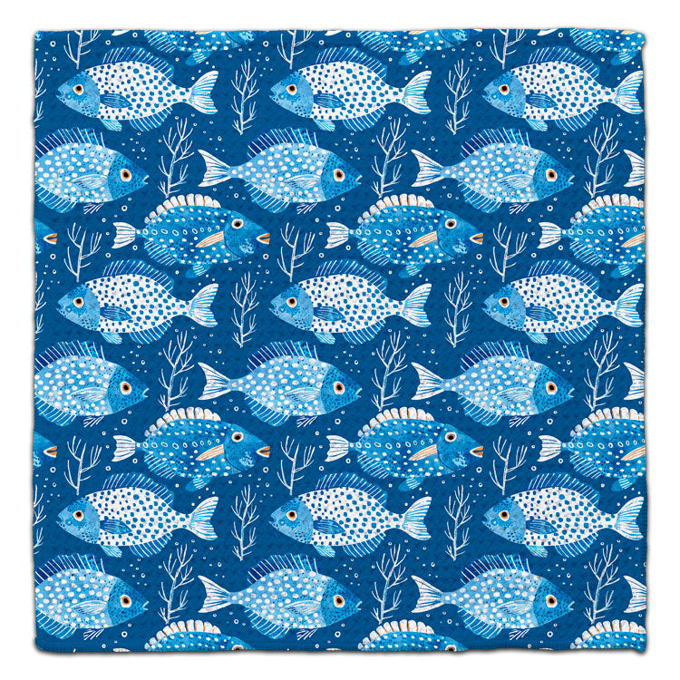 Blue and White Fish Eco-Friendly Washcloth