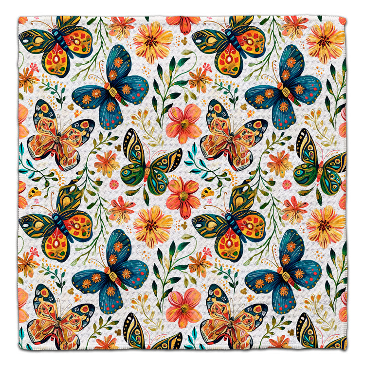 Folk Art Butterflies Eco-Friendly Washcloth