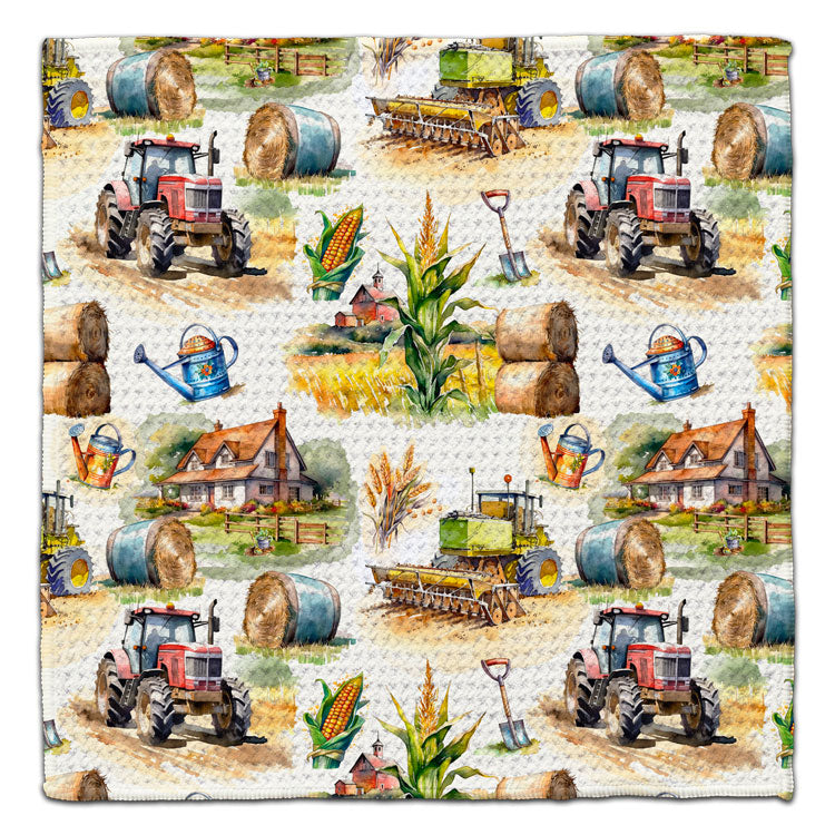 Farm Tractors Eco-Friendly Washcloth