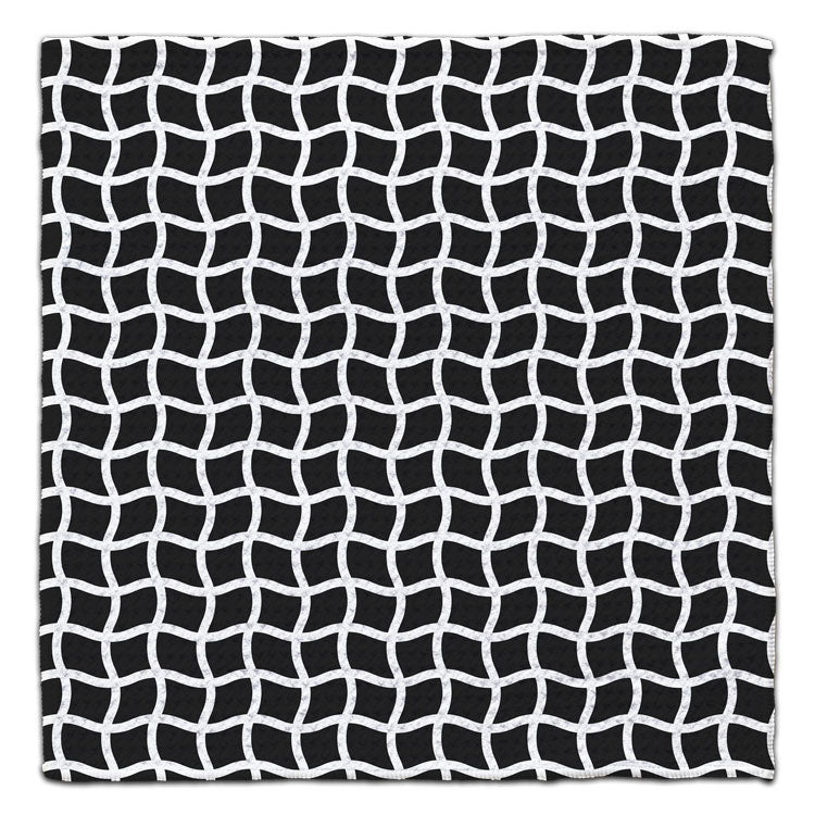 Black and White Wavy Mesh Eco-Friendly Washcloth - CJ Bella Co.