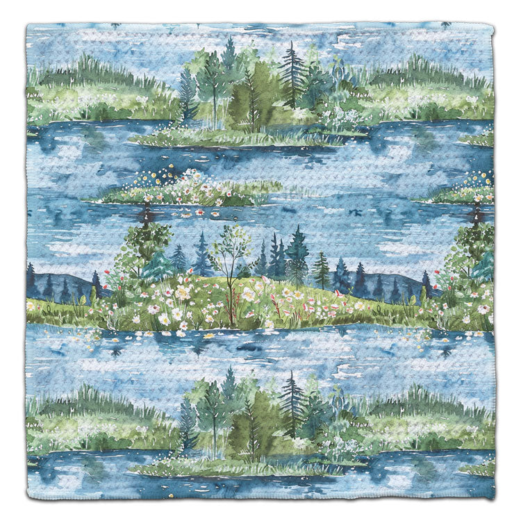 Lake/Mountain Scene Eco-Frienldy Washcloth - CJ Bella Co.