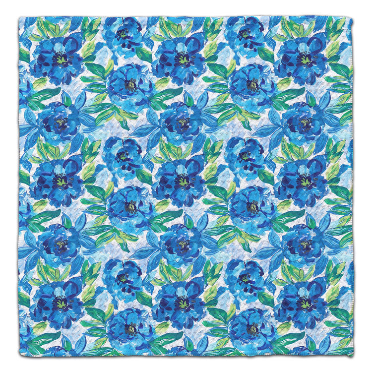 All Blue Flowers Washcloth - CJ Bella Co.