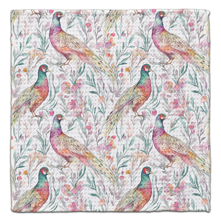 Colorful Pheasants Eco-Friendly Washcloth