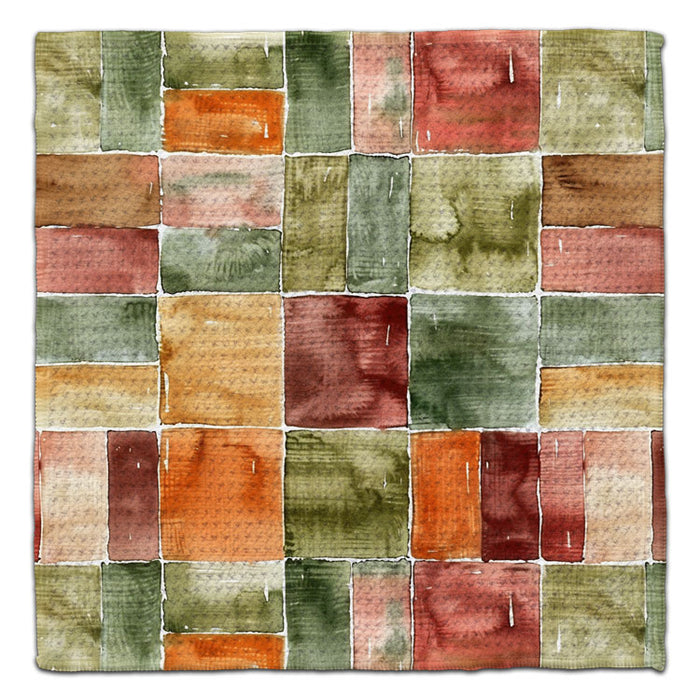 Dark Water Color Squares Eco-Friendly Washcloth