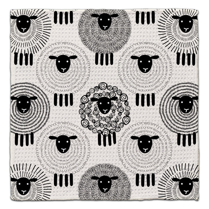 Black and White Sheep Eco-Friendly Washcloth